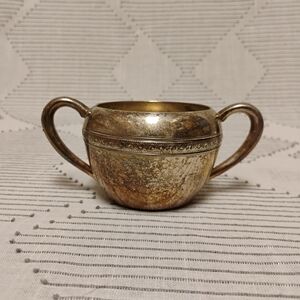 Vintage Silver and Gold Patina Double-Handled Cup